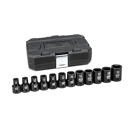 GEARWRENCH 12 Pc. 1/2' Drive 6 Pt. Standard Impact Socket Set, SAE - 84931N