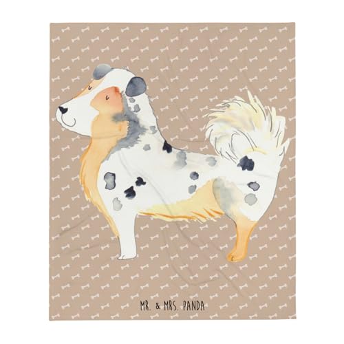 Mr. und Mrs. Panda Kuscheldecke XXL H& Australien Shepherd - Geschenk, Tagesdecke, Spruch, Sprüche, Gemütlich, Decke, Entspannen, Dekoration