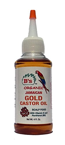 B's Organic Gold Castor Oil Bottle, Jamaican, 4 oz.