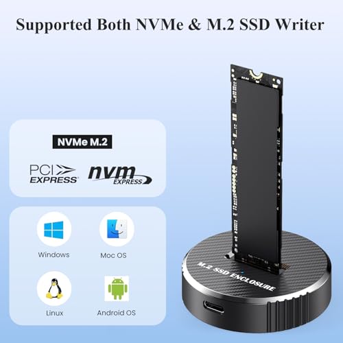 Cofre externo USB 3.1 para SSD M.2 NVMe compatible 2230-22110 miniatura 5