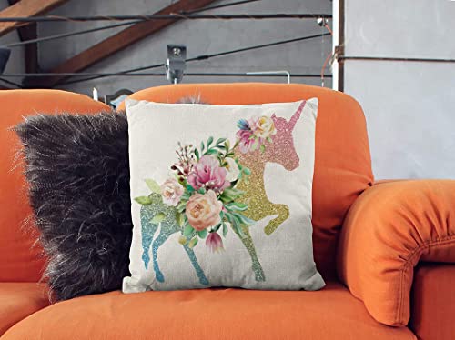 Cuppqq Throw Pillow Covers Rainbow Unicorn Horse Pegasus Pillow Cover Square Pillow Case Cushion For Home Decor Sofa Couch 18X18 Inch Pillowcase #TOP2