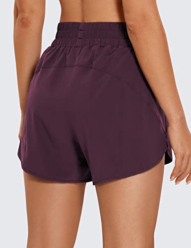 Image of CRZ YOGA Dolphin Athletic Shorts 3 inch | High Waisted, Mesh Liner, Quick Dry, Lightweight, A Zip Pocket, for Women