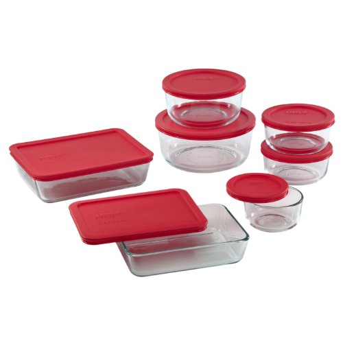 Pyrex 071160054332 Glass Food Storage Lids, 14 Piece Set, Clear
