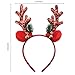 Finphoon Christmas Headbands,Reindeer Antlers Headband,Red Glitter Elk Antlers Hair Bands,Christmas Hair Accessories for women Girls, Party and Cosplay Head Bands