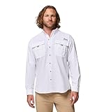 Columbia Mens PFG Bahama II Long Sleeve Fishing Shirt, White, X-Large