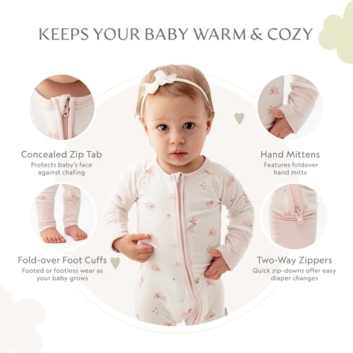 Ultra-Soft Convertible Baby Romper with 2-Way Zipper, Baby Girl Clothes, Baby Boy Clothes, 0–24 Months2
