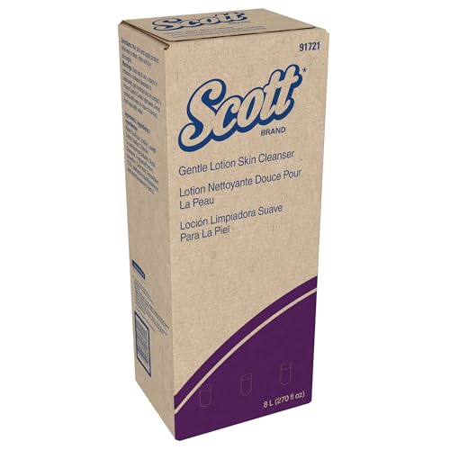 Scott Professional Gentle Lotion Skin Cleanser (91721), 8.0 L, Pink, Floral Scent (2 Bottles)
