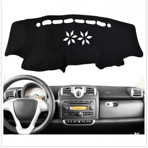 HMVJRPMY Fit for Mercedes-Benz Smart Fortwo W451 2008-2013 LHD,Car Dashboard Cover, Black Non-Slip car Dashboard Cover, Front Dashboard Cover Carpet
