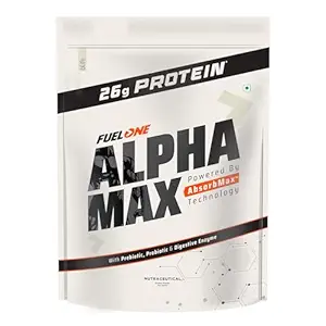 FUELONE Alpha Max Protein Powder (Cold Coffee, 1kg / 2.2lbs) | 26g Protein Per Scoop