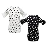 2pcs Dog Polka dot Long Trumpet Sleeve T Shirt, Pet Apparel Costume Suitable for Small and Medium La