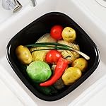 Gloreen 18 Quart Deep Wash Basins 2 Pack, Plastic Square Dishpan Tub, Black - Image 2