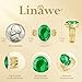 Linawe Green KC Imitation Gold Plated Chunky Adjustable Rings for Women, Birthstone Fake Imitation Diamond Crystal Gemstone Cocktail Rings, Statement Rhinestone Cubic Zirconia Costume Ring