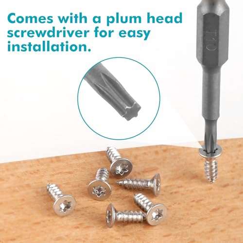 150 Stück Selbstschneidende Edelstahl Torx-Schrauben, M3*10mm Senkkopf Torx Schrauben, Pflaumenkopf Edelstahl 304 Holzschrauben mit T10 Schraubendreher, Edelstahl Schrauben für Möbel (150, M3*10)