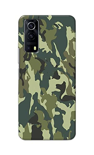 Image of Printed Hard Back Cover Case for Vivo Y53S | Vivo IQOO Z3 Back Cover (Green Army Camouflage) -1803