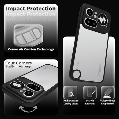 Image of RIGGEAR Shockproof Sleek Hybrid Armor Back Cover Case for Nothing Phone 4a Pro 5G (Clear PC + Black TPU Bumper)