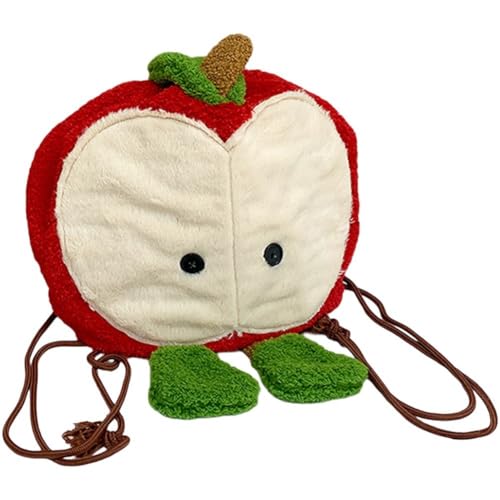 Mochila de felpa suave con forma de manzana que ofrece comodidad y un diseño divertido 2