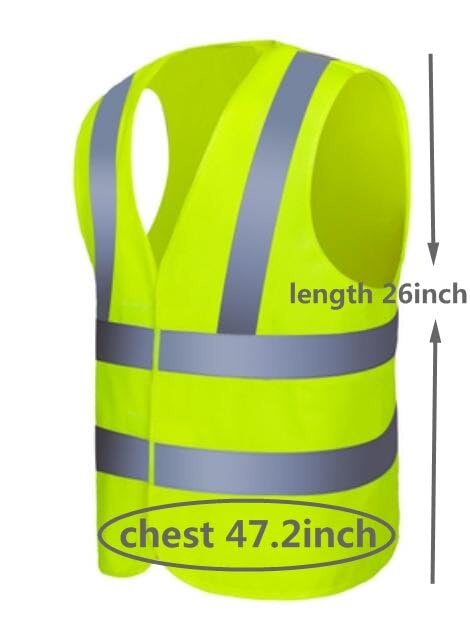 RKDNVM Flame Resistant High Visibility Reflective Vest, Hi Vis protective vests for Work safety (5 Pieces Fluorescent yellow-green Reflctive vest, XL)