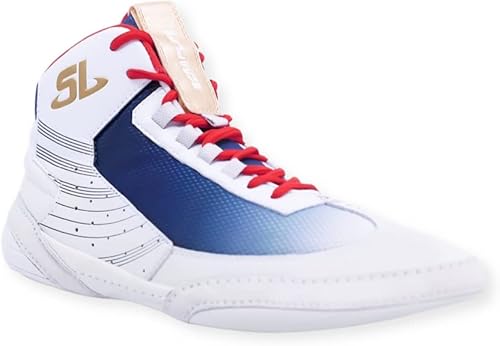 Miniatura 3 de ScrapLife Lucha libre Edición limitada Ascend One Wrestling Shoes Signature David Taylor RojoBlancoAzul Luchador