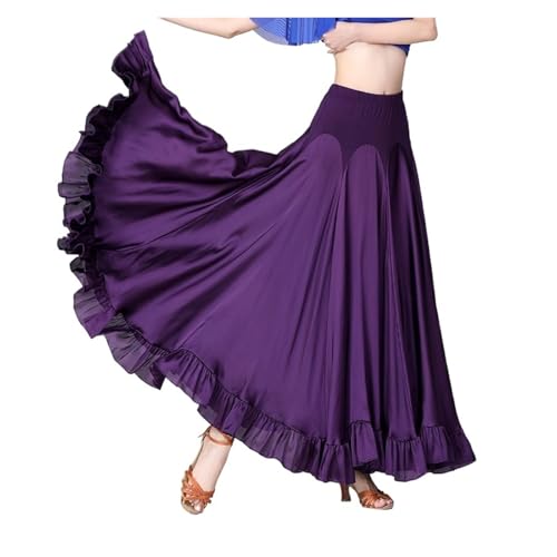 WEKONUMEX Bauchtanz-Outfit, ChiffonModern National Standard Große Bühnenwalzerröcke(Purple,M)