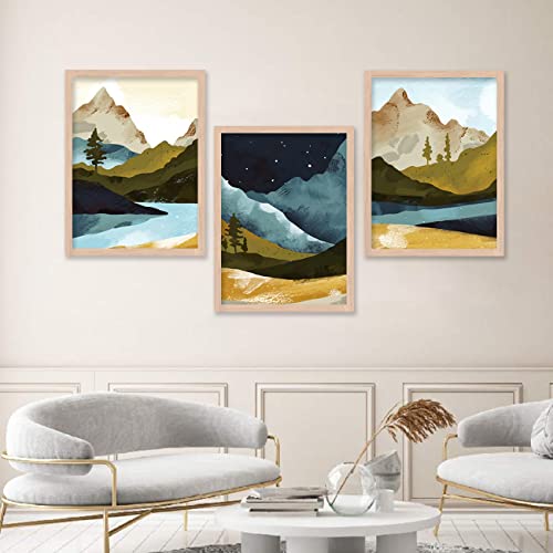 Image of kotart Modern Wall Art Framed Painting for Wall Decoration - Wall Painting for Living Room, Bedroom - Big Size Wall Painting for Wall Decor (Multi, Framed) Set of 3 (Large, Painting 07)