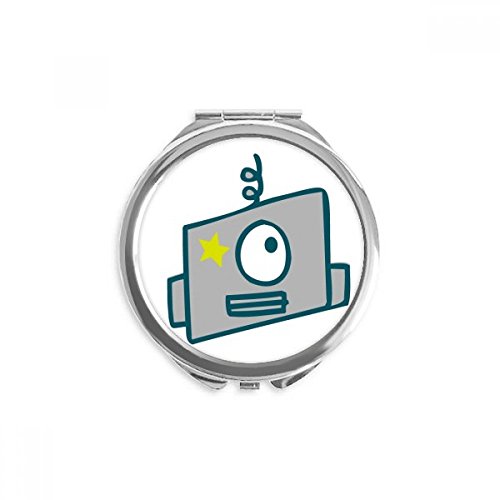 Miroir de poche univers et robot alien pour retouches maquillage rapides au bureau ou en voyage