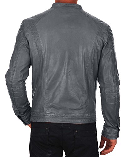 Benjer Skins Genuine Lambskin Leather Jackets For Men - Motorcycle Biker Leather Jacket Men 4072