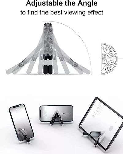 Image of URBAN KINGS Cell Phone Stand for Desk - Foldable & Portable iPhone Holder Compatible With All Mobile Phones, iPad Mini, Tablets 4-10.5 inch (Black) (Silver)