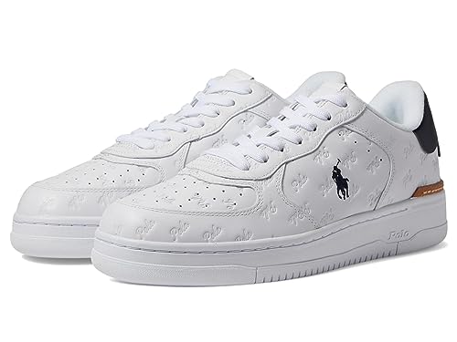 Image of Polo Ralph Lauren Mens Masters Court Logo Leather Sneaker
