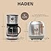 HADEN Heritage 12 Cup Programmable Retro Coffee Maker Machine Bundled with 2 Slice Wide Slot Toaster with Removable Crumb Tray, Steel/Copper