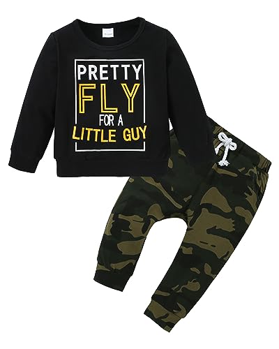 Image of YALLET Baby Toddler Boy Clothes Fall Winter Outfit Long Sleeve Sweatshirts Pants Set 6 9 12 18 24 Months 3T 4T 5T Boy Clothes