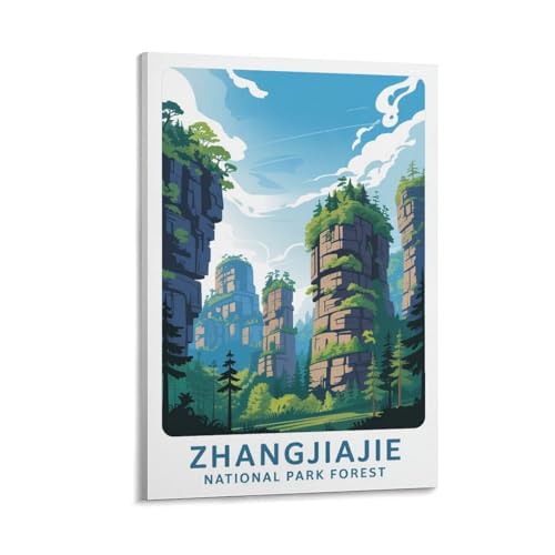 Poster Zhangjiajie impression peinture paysage de qualite superieure pour grand salon