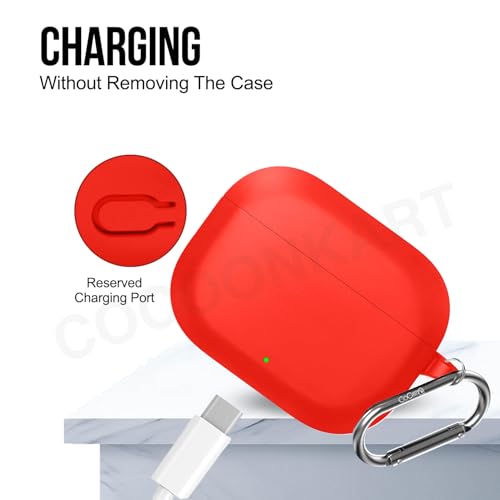 Image of Soft Silicone Case Cover Compatible for OnePlus Nord Buds 3r (2025) -Red