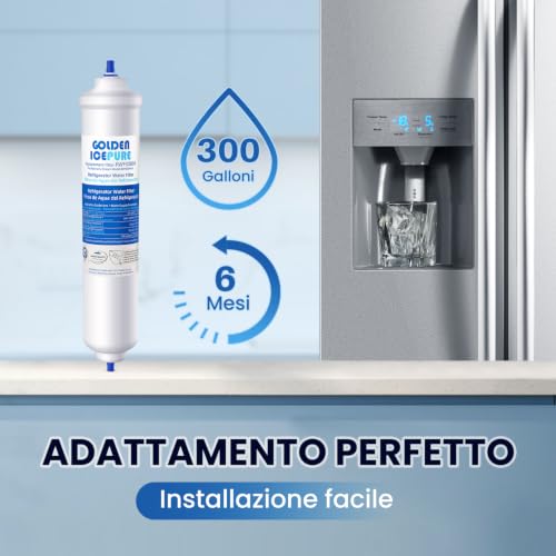 GOLDEN ICEPURE Filtro de agua para refrigerador Compatible Con Samsung DA29-10105J, DA29-10105J HAFEX/EXP, DA99-02131B, WSF-100, EF9603, HAIER LG Refrigerador de línea, 2 piezas, - Imagen 7
