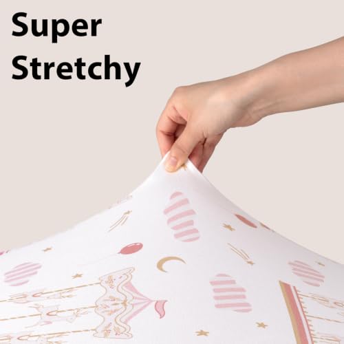 Image of Baby Crib Sheets Girl, 3 Pack Toddler Bed Sheets Fitted for 52 inchx28 inch Standard Crib and Toddler Mattresses, Super Soft Microfiber Pink Ballet