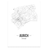 JUNIWORDS Stadtposter - Wähle Deine Stadt - Aurich - 40 x 