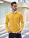 COOFANDY Men Crew Neck Sweater Ribbed Knit Slim Fit Long Sleeve Pullover Top for Casual Dressy Yellow