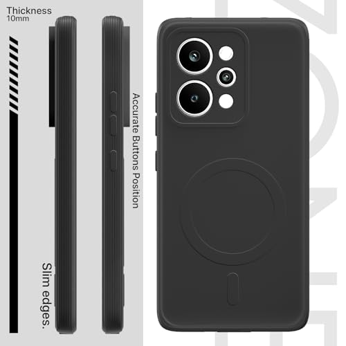 Image of Amazon Basics Back Cover for Realme P4 Power 5G Soft Matte Silicone with Camera Protection | Mag-Safe Logo (Not Mag-Safe Compatible) | Shockproof Slim Fit Bumper Case