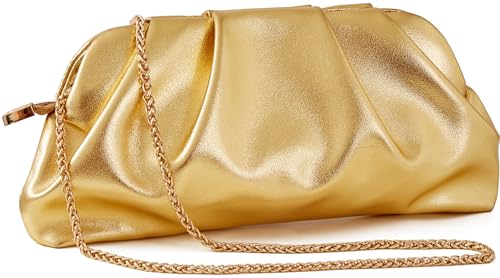 Women's Evening Bag Ruched Clutch Purse Detachable Chain Crossbody Bag - Image 3
