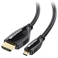 Cable Matters High-Speed 4K@60Hz Micro HDMI to HDMI Cable - 10ft, Ideal for Tablet, Notebook, Camera, Raspberry Pi 4 and Raspberry Pi 5