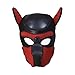 LEWECEEO Neoprene Puppy Hood Camo Full Face Mask Cosplay Costume Dog Head Masks (Red)