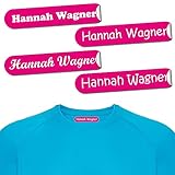 60 Bügeletiketten für Kleidung 8x1 cm - Personalisierbare Namensetiketten Thermo-Klebstoff. Etiketten zum Bügeln - für Baumwolle - Schule, KITA, Sport, Verein, Altenheim personalisiert