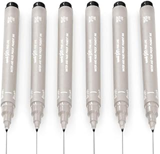 Uni Pin Fineliner Drawing Pen - Light Grey Ink - Brush Nib - Pack of 6