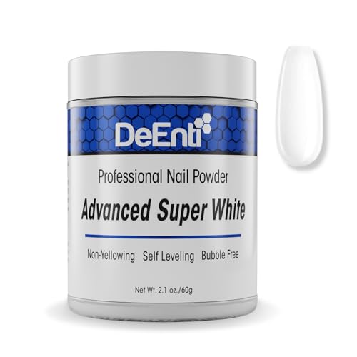 DeEnti Acrylic Nail Powder - 2oz Super White | Professional Grade Bubble-Free Acrylic Powder for Nails | Long-Lasting Chip-Resistant Nail Acrylic Powder for Carving Extensions & Fake Nails
