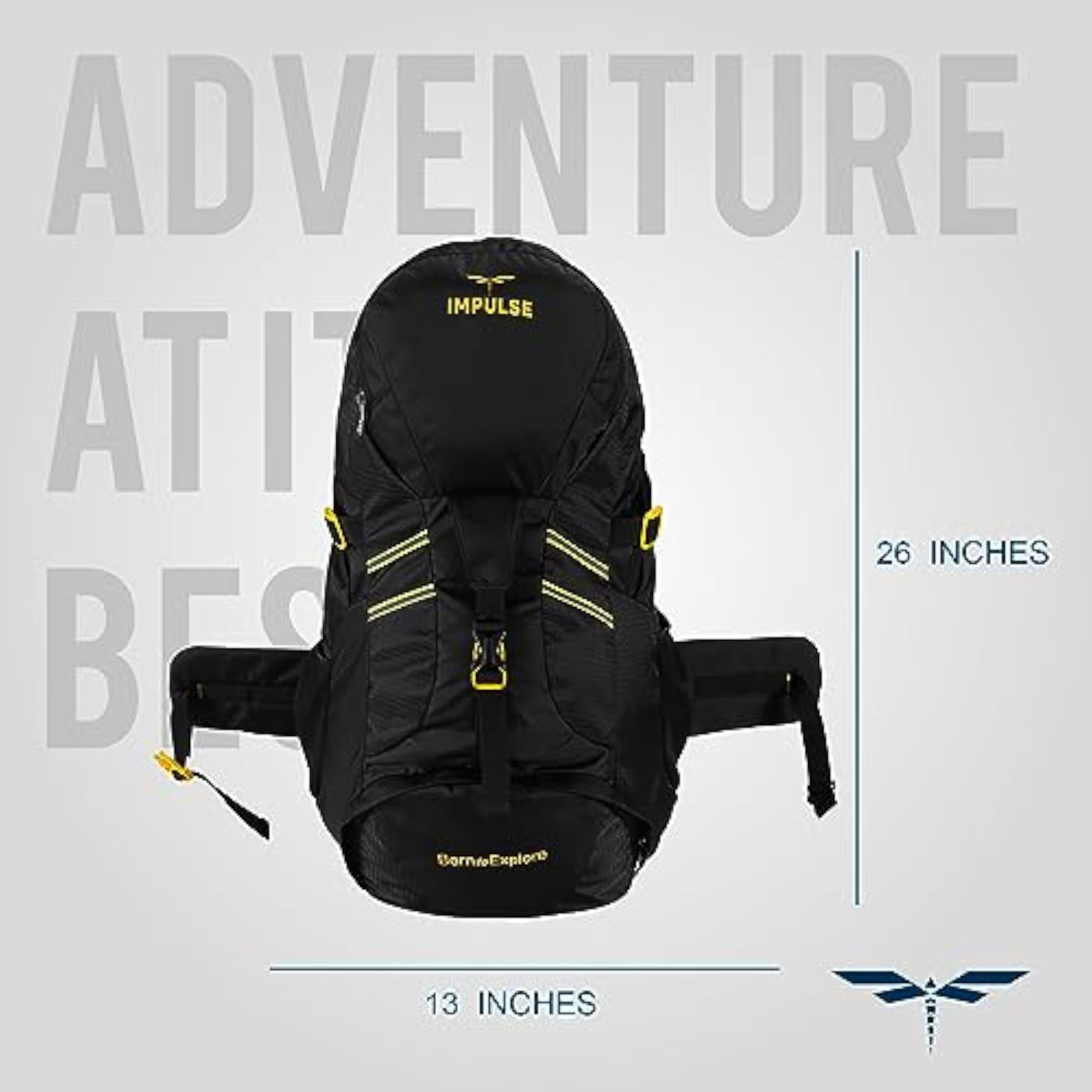 Men's 60L Travel Rucksack Backpack, Hiking & Camping