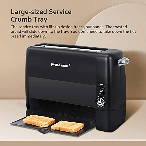 prepAmeal Long Slot Toaster 2 Slice Wide Slot Bread & Bagel Toaster (Black) by prepAmeal - Used condition - Image 5