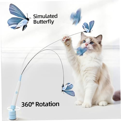 Jouet automatique pour chat d'intérieur papillon interactif rotatif rechargeable USB-C - 7