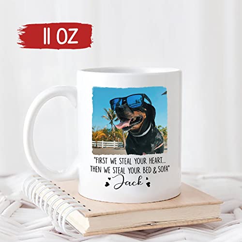 Personalized First We Steal Your Heart Mug, Pet Coffee Mug, Dog Photo Mug Gift Ideas For Dog Lovers, Pet Mug, Custom Dog Picture Mug, Dog Coffee Mug, Customized Dog Cups With Name 11Oz 15Oz #TOP3