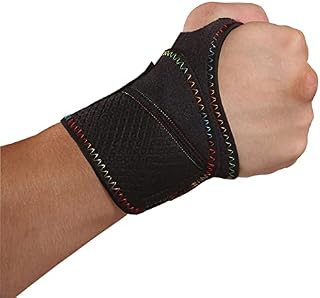 Wrist Support Brace 2 Pack Adjustable Wrist Compression Strap and Support Elastic Hand Brace for Sports Protecting, Fitness, Arthritis, Tendonitis Pain Relief One Size Fits Left or Right Hand