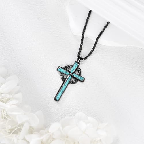 Croix catholique avec épines en argent 925, bijou durable homme