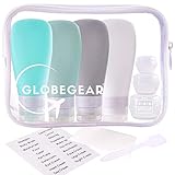 Travel Bottles Silicone & TSA Approved Clear Quart Size Bag for Toiletries and Liquid with Leak-Proof Containers & Accessories (model GG3)
